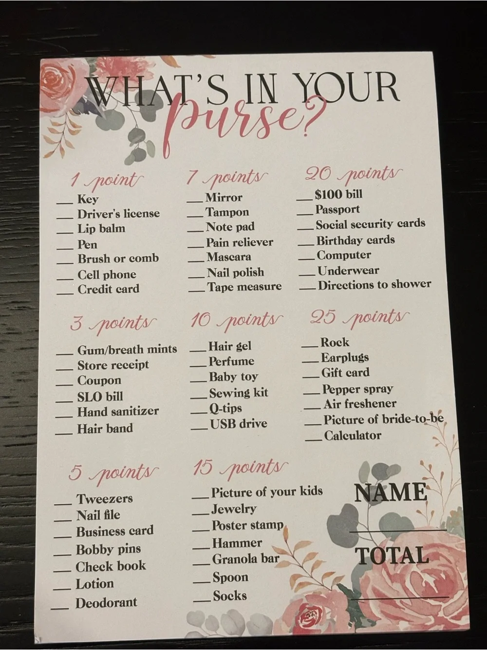 Bridal Shower Game Pack - Pink Roses